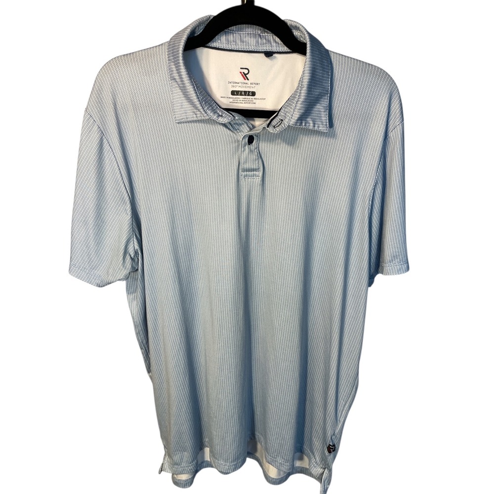 International‎ Report Golf Polo Shirt Performance 360 Blue Pattern L C-46 L-25